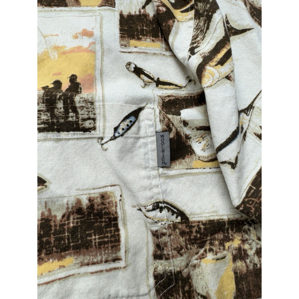 Woolrich Shirt Mens Extra Large Multi Fish Photo‎ Casual Outdoor Camping Fishing - Picture 5 of 9